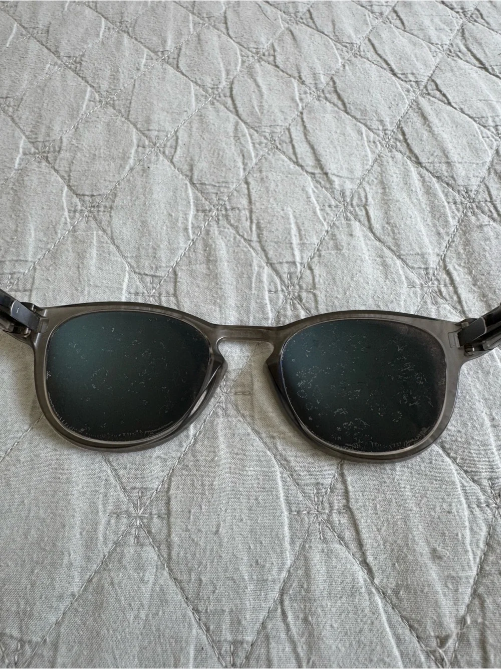 Oakley Round Sunglasses Gray Frame with Teal Blue Mirror Lenses